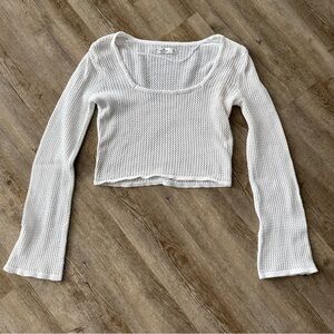 Hollister White Crochet Top